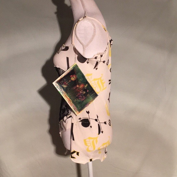 Lexa Vonn Asymmetrical lace panel print tank top - Picture 4 of 8